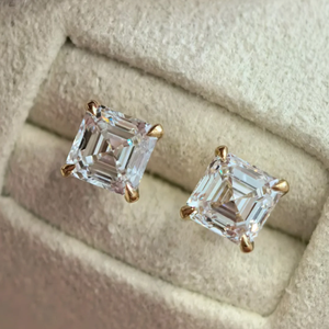 IGI 2ct Asscher kesim 18K sarı altın E/VVS2 Lab yetiştirilen elmas küpe kadınlar için lüks takı - Product Image 2