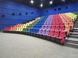 IMAX 시네마 홀 접이식 극장 의자 패브릭 좌석 영화관 좌석 VIP 접이식 시네마 의자 플라스틱 컵 홀더 포함 - Product Image 3