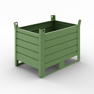Contenitore durevole in lamiera ad alta capacità da 1500kg di capacità 1200x800x910mm dimensioni magazzino in acciaio impilabile 6011 - Product Image 1