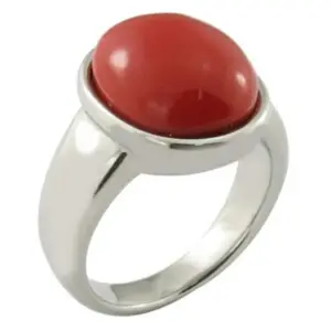 خمر مجوهرات الحجر الأحمر الكبير الدائري ذات الألوان الزاهية حجر خاتم الفولاذ المقاوم للصدأ