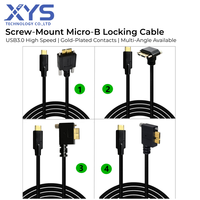 Câble de données USB Type C mâle vers USB 3.0 Micro B mâle 5 Gbps avec vis de verrouillage pour caméra industrielle
