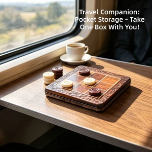 Jeu d'échecs magnétique <span class=keywords><strong>3</strong></span>-en-1 format de poche avec plateau en fer blanc, pièces en plastique pour Échecs, Tic Tac Toe et Serpents et Échelles, idéal comme cadeau éducatif - Product Image 5