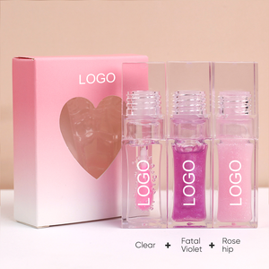 Kit d'huiles repulpantes pour les lèvres 3-en-1 au goût fruité, véganes, avec <span class=keywords><strong>acide</strong></span> <span class=keywords><strong>hyaluronique</strong></span>, beurre de karité et vitamine E, hydratant nourrissant, marque privée - Product Image 1