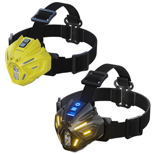 Lampe frontale LED à double source de lumière, rechargeable, 2400 MAh, pour le camping en plein air, la pêche nocturne, la course à pied - Product Image 1