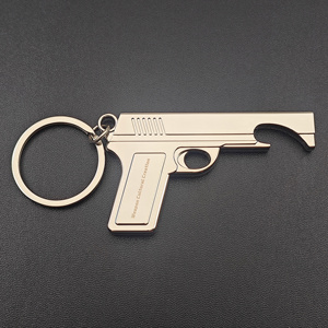 Sleutelhanger met aangepast logo, pistoolvormig, van metaal, mini-flesopener, met sleutelring, Desert Eagle pistool sleutelhouder, promotie - Product Image 5