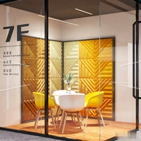 Panneau mural insonorisant concave-convexe carré ignifuge haute densité en fibre de polyester tridimensionnelle pour salon