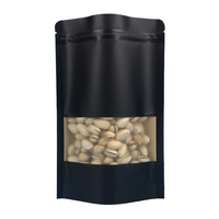 Sac rescellé en papier kraft noir mat pochette debout feuille d'aluminium Yin-Yang sac autoportant sac à fermeture éclair de qualité alimentaire anti-odeur