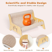 Sofá Minimalista Ecológico de Madera y Sisal para Gatos, con Respaldo Inclinado, Silla Lounge, Mueble Resistente al Desgaste y Bajo Contenido de Polvo, Cama para Mascotas