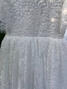 Vestido de Novia Modesto de Verano con Encaje, Espalda Descubierta, Vestido de Dama de Honor con Flores - Product Image 3