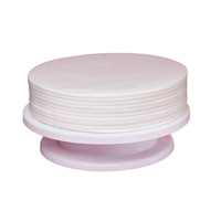 Plateau tournant en plastique blanc écologique pour gâteaux, outils de pâtisserie, ensemble pour la décoration de gâteaux, emballé en sac pour mariage - Vente directe usine