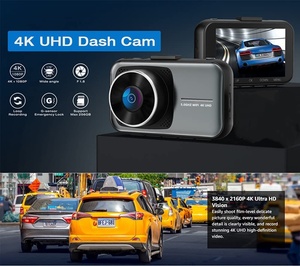 كاميرا داش بشاشة تعمل باللمس مقاومة للماء 4k مع رؤية ليلية ، عدسة مزدوجة أمامية وخلفية بوصة للمركبات - Product Image 2