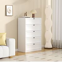 Commode en acier spacieuse à 5 tiroirs |   Commode multifonctionnelle à glissières silencieuses, organisateur autonome pour la maison et le placard