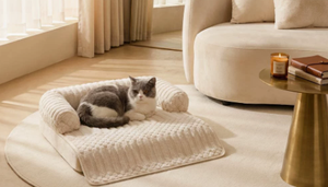 Cama de Felpa Elevada para Mascotas con Cojín Reforzado, Lavable, Antideslizante, para Perros y Gatos, para Proteger el Sofá - Product Image 3
