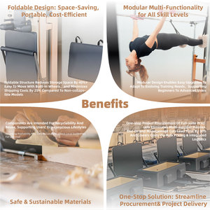 White Pilates Reformer Uden Prélats Polates avec Matthew Streps Loops Quigdao Tapis d'exercice adapté aux enfants Équipement d'exercice pour enfants - Product Image 4