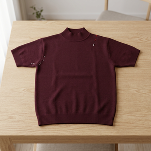 เสื้อสเวตเตอร์ผู้หญิงลำลอง คอวี แขนสั้น ถักแบบเรียบ 100% แคชเมียร์ ป้องกันขนร่วง - Product Image 3