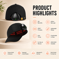 Casque de thérapie par lumière rouge LED 650nm pour la croissance des cheveux, 150 diodes, soin du cuir chevelu, anti-chute de cheveux, usage domestique, OEM ODM, logo personnalisé