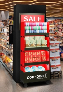 Mobile Transport System Mobil Pos <strong>Display</strong> Container Rolling Modular Retail Stand Store <strong>Rack</strong> Supermarket Shelf With Wheels - Product Image 1