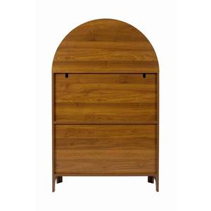Hand Carved Arched Cabinet Solid Wood <b>Storage</b> With <b>Open</b> Shelf And 2 Doors Tall Narrow Accent Cabinet For Living Room - Product Image 6