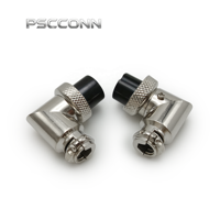 Connecteur circulaire PSCCONN série GX GX16, 2, 3, 4, 5, 6, 7, 8, 9, 10 broches, métal, industriel, prise aviation à angle droit