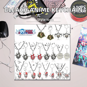 Collar de aleación de cosplay de anime <span class=keywords><strong>Bleach</strong></span>, colgante de Kurosaki Ichigo <span class=keywords><strong>Ishida</strong></span> Uryuu, llavero de moda de dibujos animados - Product Image 3