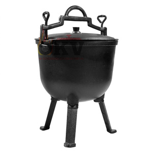 Cast <strong>Iron</strong> Saute Pan with Lid and Handle Gas &amp; Induction Ready Oven Safe Eco-Friendly >5L Capacity Outdoor Camping - Product Image 1