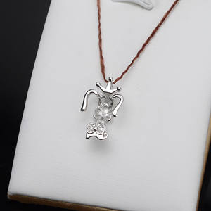 Pendentif tête d'animal chien zodiacal en argent S925, pendentif perle 8-9 mm avec plateau vide pour création de bijoux DIY, 587 apprêts et composants de bijouterie - Product Image 4