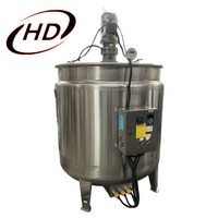 Mélangeur de liquides cosmétiques HONGDA 300L, petit mélangeur de savon liquide, de poudre et de solution, réservoir de mélange à cisaillement avec homogénéisateur sous vide
