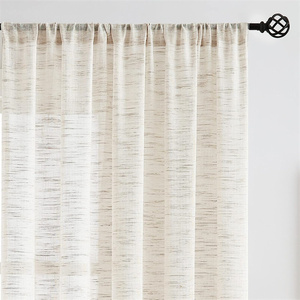 Cortinas Semitransparentes de Lino, Cortinas Rústicas de Estilo Campestre, Cortinas Opacas <span class=keywords><strong>para</strong></span> Cocina, Comedor, Dormitorio, Sala de Estar - Product Image 2