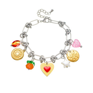 Fashion Charm Bracelet Stainless Steel Heart Bow Pendant Women's Jewelry Multicolor Design Yiwu Origin - Product Image 5