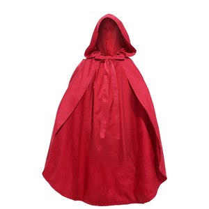Capa Larga de Doble Capa para Niños, Disfraz de Halloween y Navidad, Capa Roja para Adultos con Capucha - Product Image 2
