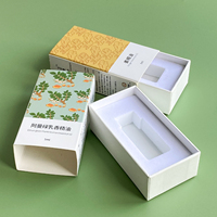 Caja de embalaje de papel moderna personalizada para el cuidado de la piel, funda de cajón, laminación en relieve para materiales reciclados de pestañas de aceite esencial