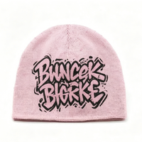 Gorros de Punto de Invierno con Diseño de Camuflaje y Patrón de Puntos Bordados Personalizados, con Lazos, 100% Acrílico, Unisex, Ajustados