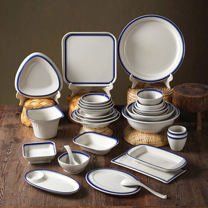 Xiangyuan <b>melamine</b> tableware <b>plates</b>, commercial retro-style dishes, hot pot restaurant <b>plates</b>, imitation porcelain soup <b>plates</b>, - Product Image 1