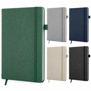Luxury Fabric Cover Custom Notebook College Ruled Journal Notebook Planner <b>Diary</b> with Elastic Band for <b>Work</b> Office School Teens - Product Image 1