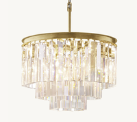 Plafonnier LED en cristal doré design, lustre moderne de luxe pour hôtel, villa, projet, personnalisable