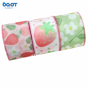 Ruban d'hortensia bleu avec bord en fil de fer, imprimé de fleurs de papillon, emballage artisanal à carreaux, guirlande, nœud papillon - Product Image 5
