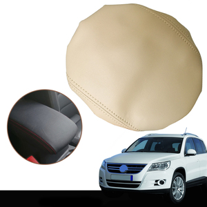 Accessoires d'intérieur de voiture Couverture de boîte de rangement d'accoudoir en cuir pour Volkswagen VW <span class=keywords><strong>Tiguan</strong></span> MK2 2010-2016 - Product Image 1