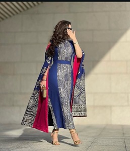 Tùy Chỉnh Thiết Kế Thời Trang Arab Giản Dị Abaya Cho Ramadan Thêu Sequin Jalabiyat Kaftan Cho Cộng Với Kích Thước Phụ Nữ Mùa Xuân Ma-rốc - Product Image 1