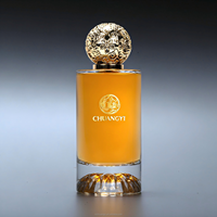 Bouteille Vaporisateur de Parfum en Verre Ronde 100ml de Luxe Vide Personnalisée à Motif Clair avec Bouchon Bille en Métal et Emballage Boîte