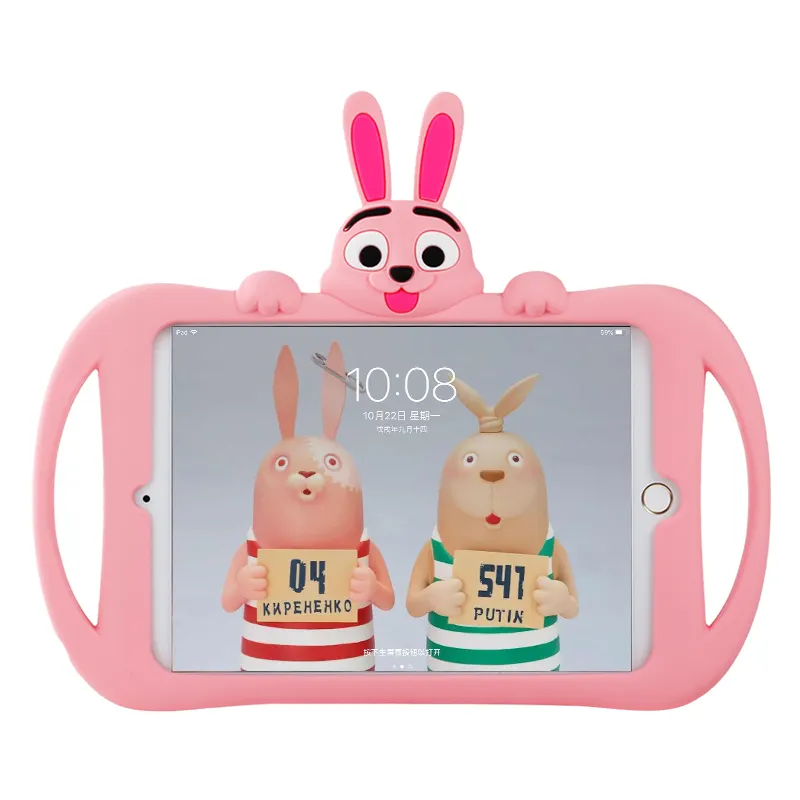 10.1 Inch Rugged Protective Case Kids Stand Cartoon Rabbit Silicone Tablet Cover For Xiaomi Mi Pad 4 Plus Case