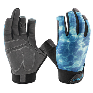 Meilleures ventes Gants de pêche à 3 doigts ouverts Protection solaire personnalisée Voilier bleu Cyclisme Pêche Sports de plein air Gants Factory - Product Image 1