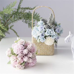 Bouquets <span class=keywords><strong>de</strong></span> fleurs artificielles roses pour mariage, accessoires <span class=keywords><strong>de</strong></span> photographie <span class=keywords><strong>de</strong></span> mariage, décorations florales artificielles pour écriture manuscrite - Product Image 3