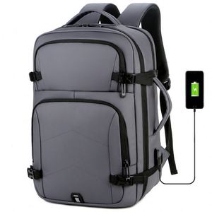 Sac à dos de voyage unisexe en polyester Oxford avec fermeture éclair, grande capacité, personnalisable, en matériau PU imperméable, 3 modes d'utilisation, port USB - Product Image 4