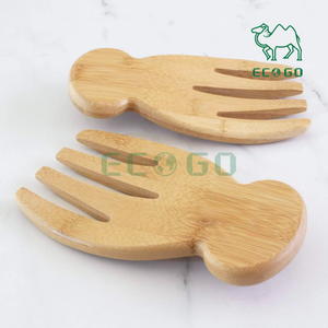 Servidor de ensalada de bambú natural Tenedor de manos de ensalada de madera de bambú asequible para ensalada de cocina Uso para comer - Product Image 4