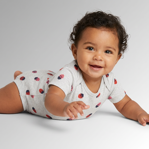 wholesale oem gots certified organic cotton cute <b>animal</b> printed baby onesie romper factory direct organic cotton rompers - Product Image 1