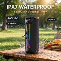 Haut-parleur étanche IPX6 avec mode TWS et lumière RGB, autonomie de 24h, idéal pour la plage, les voyages, le sport, la randonnée et le cyclisme
