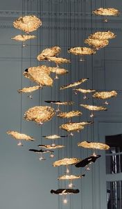 Ecojas Kính Sang Trọng Đèn Chùm Cho Sảnh Khách Sạn Siêu Thị Đám Cưới Khách Sạn Thiết Kế Mới Lớn Pendent Ánh Sáng - Product Image 3