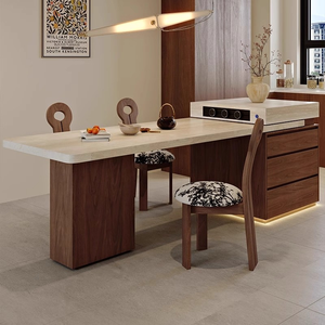 <span class=keywords><strong>Isla</strong></span> de Cocina Extensible de Estilo Medieval Francés, con Encimera de Piedra, Multifuncional, con Placa de Inducción, Mueble para Apartamento, Villa u Hogar - Product Image 2