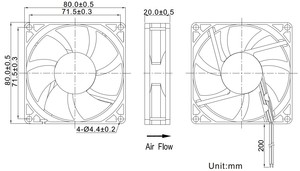 Ventilateur axial à roulement à manchon DC 24V 8020 à fonctionnement silencieux et performance stable, contrôle de vitesse PWM pour accessoires CVC et fours - Product Image 6