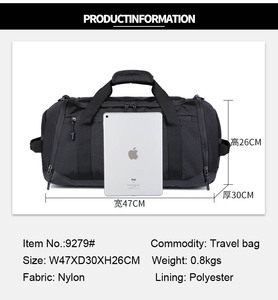 Bolsa de Deporte, Fitness, Gimnasio, Viaje, Yoga, con Compartimento para Zapatos, Separación para Ropa Mojada, Bolsa de Fin de Semana, Resistente al Agua, Gran Capacidad, Estilo Urbano - Product Image 5